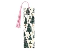Marque-page de Noël étoilé en bois avec pompon pour femme et homme - Marque-page de lecture - Cadeau pour les amateurs de livres