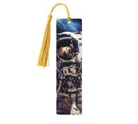 Marque-page de voyage en bois avec motif astronaute américain pour hommes, femmes, enseignants, cadeau vintage fait à la main, marque-pages pour lecture, marque-pages à suspendre, étiquettes cadeaux