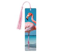 Marque-page décoratif en forme de flamant rose dans l'eau, marque-page en bois avec pompon, pour les amoureux des livres, marque-pages, cadeaux de lecture pour femmes et hommes, marque-page en bois