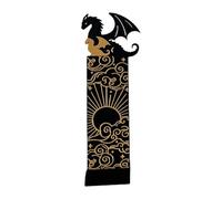 Marque-page Dragon - Design noir cool avec soleil et nuages - Décoration de livre pour les lecteurs, les familles, les amis, les amateurs de fantaisie, les amateurs de lecture, les