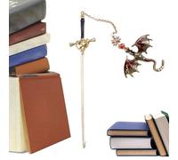 Marque-page dragon en fer de 44 g pour la lecture, 20,5 x 6 x 7,2 cm, accessoire de livre décoratif de collection, design inspiré de la fantaisie pour les amateurs de livres, les adolescents, les