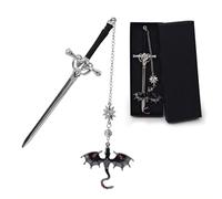 Marque-page Dragon Épée,Marque Page Metal avec Pendentif Sworddragon,Marque Pages Metal Gravé,Cadeau d'Anniversaire pour Les Amateurs de Livres,Rat de Bibliothèque,Lecteur