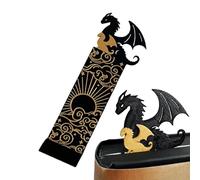 Marque-page Dragon - Marque-page portable en forme de dragon | Noir cool avec soleil et nuages, décorations de livre, accessoires de livre pour les amateurs de livres, les amis, la famille et les