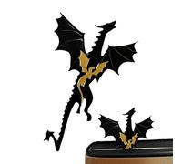 Marque-page dragon - Marque-pages en forme de dragon | 17,5 x 6,5 cm - Cadeau d'anniversaire, noir cool avec soleil et nuages | Décorations de livre, accessoires de livre pour les amateurs de livres