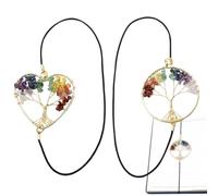 Marque-page élastique - Arbre vintage en 2 pièces, Porte-pages de conception, Séparateur de livres, Cristaux de lecture | Accessoire décoratif pour le sac de planificateur ou le cahier des souris de