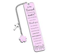 Marque-page en acier inoxydable avec breloque en forme de croix pour femme, cadeau religieux pour la foi, la sœur, la bible, un anniversaire, un baptême, un encouragement, un cadeau spirituel pour