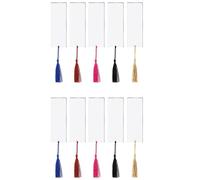 Marque-Page En Acrylique Vierge Clair, Mini Marqueurs De Livre Inachevé Avec Glands Colorés Pour Ornements Artisanaux Diy, 40 Pièces