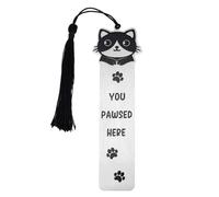 Marque-page en alliage de zinc avec motif de patte de chaton mignon - Cadeau de lecture pour les amoureux des chats - Marque-page amusant - Cadeau pour la lecture (A)