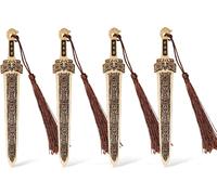 Marque-Page En Bambou Naturel Fait À La Main Avec Glands, Marque-Pages De Lecture De Style Vintage Unique - 4pcs (Style Épée)