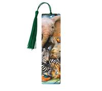 Marque-page en bois avec animaux africains, décoration parfaite pour les amateurs de lecture, les étudiants, les clubs de lecture