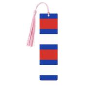 Marque-page en bois avec motif drapeau russe avec pompons, étiquettes artisanales naturelles pour livres, cadeau parfait pour les femmes et les hommes