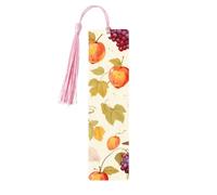 Marque-page en bois avec motif écureuil et baies de raisin avec pompon pour femme et homme - Marque-page de lecture - Cadeau pour les amateurs de livres