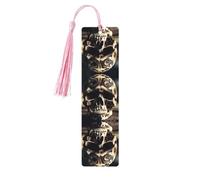 Marque-page en bois avec motif tête de mort, squelette et os, pour hommes et femmes, amateurs de livres, pour décoration de fête de remise de diplôme