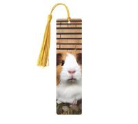 Marque-page en bois avec pendentif en forme de cochon d'Inde - Marque-page unique fait à la main - Marqueur de livre pour les amateurs de livres - Marqueurs de page - Ornement idéal pour un cadeau