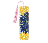 Marque-page en bois avec pompon en forme de fleur de chrysanthème d'automne pour homme et femme - Cadeau pour les amateurs de livres