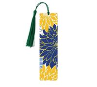 Marque-page en bois avec pompon en forme de fleur de chrysanthème d'automne pour homme et femme - Cadeau pour les amateurs de livres