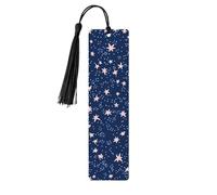 Marque-page en bois avec pompon en forme d'étoile minuscule galaxie pour homme et femme - Marque-page de lecture - Cadeau pour les amateurs de livres
