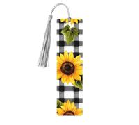Marque-page en bois avec pompon pour homme et femme - Marque-page en forme de tournesol - Cadeau pour les amateurs de livres