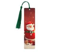 Marque-page en bois avec pompons en bois à suspendre avec inscription « Merry Christmas » - Marque-pages vintage en bois - Marque-page de lecture pour homme et femme