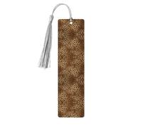 Marque-page en bois avec pompons en forme de léopard - Étiquettes naturelles pour livres - Cadeau parfait pour les femmes et les hommes