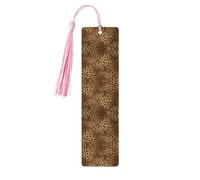 Marque-page en bois avec pompons en forme de léopard - Étiquettes naturelles pour livres - Cadeau parfait pour les femmes et les hommes
