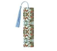 Marque-page en bois bleu ciel - Belle impression colibris idéal pour une couverture rigide - Accessoire parfait pour salle d'étude, bureau et bibliothèque