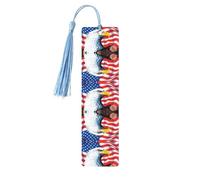 Marque-page en bois bleu ciel - Motif aigle à tête blanche double face pour livres, journaux, cahiers - Cadeau idéal