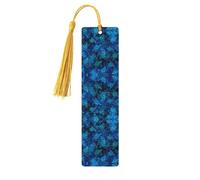 Marque-page en bois bleu tortue de mer avec pompons, étiquettes artisanales naturelles pour livres, cadeau parfait pour femmes et hommes
