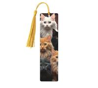 Marque-page en bois de collection chat pour hommes, femmes, enseignants, cadeau vintage fait à la main, marque-pages pour lecture, marque-pages à suspendre, étiquettes cadeaux, marque-pages en bois