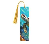 Marque-page en bois de dauphins, tortue de mer, récif de corail, pour hommes, femmes, enseignants, cadeau vintage, fait à la main, marque-pages pour lecture, marque-pages à suspendre, étiquettes
