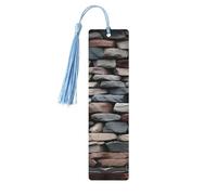 Marque-page en bois de pierre pour les amateurs de livres, marque-pages en bois à suspendre avec pompons colorés, étiquettes cadeaux en bois, ornements, cadeau inhabituel pour homme et femme