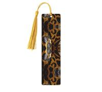 Marque-page en bois de serpent jaune avec pompons, étiquettes artisanales naturelles pour livres, cadeau parfait pour les femmes et les hommes