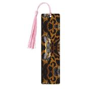 Marque-page en bois de serpent jaune avec pompons, étiquettes artisanales naturelles pour livres, cadeau parfait pour les femmes et les hommes