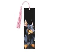 Marque-page en bois Doberman pour homme et femme - Marque-page personnalisé avec pompon - Cadeau d'anniversaire pour les amateurs de livres, cadeau d'anniversaire, d'étudiants, d'enseignants