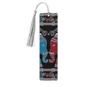 Marque-page en bois éléphant violet avec pompons, décoration parfaite pour marque-pages