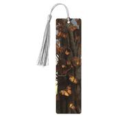 Marque-page en bois en forme d'arbre et papillons pour amateurs de livres et glands Accessoires de lecture Club Party