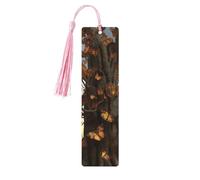 Marque-page en bois en forme d'arbre et papillons pour amateurs de livres et glands Accessoires de lecture Club Party