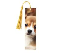 Marque-page en bois en forme de chien mignon avec pendentif en forme de pompon unique fait à la main - Marqueur de livre pour les amateurs de livres - Décoration idéale pour un cadeau d'anniversaire