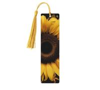 Marque-page en bois en forme de papillon et de tournesol avec pendentif en forme de pompon unique fait à la main - Marqueur de livre pour les amateurs de livres - Marqueurs de page - Idéal pour un