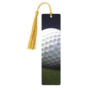Marque-page en bois fait à la main avec pompon en forme de balle de golf pour les amateurs de livres