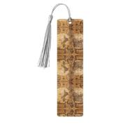 Marque-page en bois gris - Carte du monde vintage - Impression complète - Décoration pour salle d'étude, bureau, salle de classe, bibliothèque