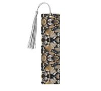 Marque-page en bois gris - Décoration imprimée cœur en pierre, parfait pour les livres, journaux, carnets et planificateurs