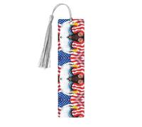 Marque-page en bois gris - Impression complète double face d'aigle à tête blanche pour livres, journaux, cahiers - Cadeau idéal