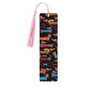 Marque-page en bois « I Love My Dog Teckels » pour les amateurs de livres, pompons, accessoires de lecture, club, fête