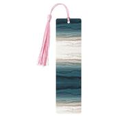 Marque-page en bois imprimé Within The Tides, étiquettes rectangulaires en bois naturel avec pompons, cadeau pour homme et femme