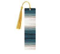 Marque-page en bois imprimé Within The Tides, étiquettes rectangulaires en bois naturel avec pompons, cadeau pour homme et femme