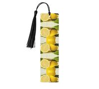 Marque-page en bois jaune avec pompons pour la lecture de livres à couverture rigide