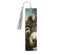 Marque-page en bois - Marque-page âne avec pompons - Marque-page vintage créatif en bois pour les amoureux des livres - Cadeau de Noël pour hommes et femmes