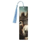 Marque-page en bois - Marque-page âne avec pompons - Marque-page vintage créatif en bois pour les amoureux des livres - Cadeau de Noël pour hommes et femmes