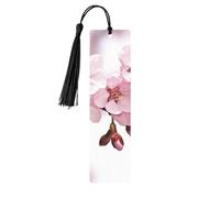 Marque-page en bois - Marque-page Fleur de cerisier avec pompons - Marque-page vintage créatif en bois pour les amoureux des livres - Marque-pages de lecture faits main - Idée cadeau de Noël pour homm